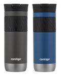 Contigo® SNAPSEAL™ Insulated Stainless Steel Travel Mug with Grip, 20oz., Blue Corn Transparent Satin & Midnight Berry jIfS
