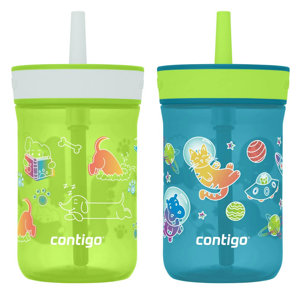 Contigo® Kids’ Leighton Straw Tumbler with Spill-Proof Leak-Proof Lid, 14oz n2Ac