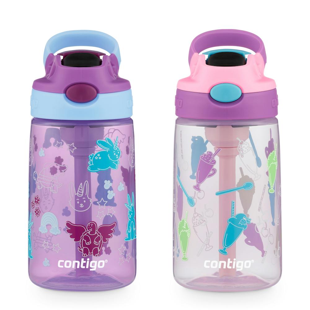 Contigo® Kids Water Bottle with Redesigned AUTOSPOUT® Straw, 14 oz, 2 pack Cc4c