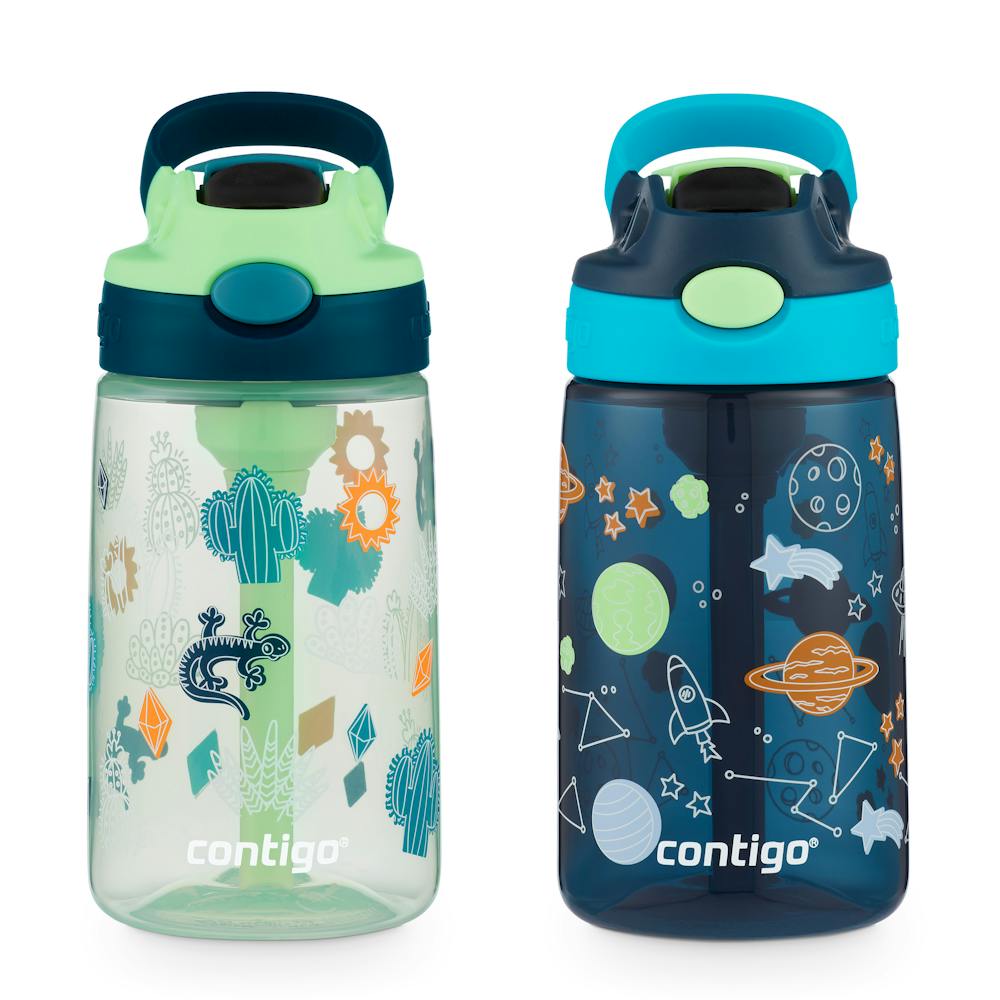 Contigo® Kids Water Bottle with Redesigned AUTOSPOUT® Straw, 14 oz, 2 pack 9HmK
