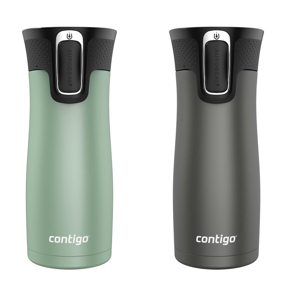 Contigo® West Loop 2.0 Leak-Proof Spill-Proof Insulated Stainless Steel Travel Mug, 16oz., 2 Pack RzuH